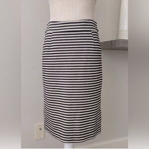 Banana Republic Striped Black and Cream Women's Skirt